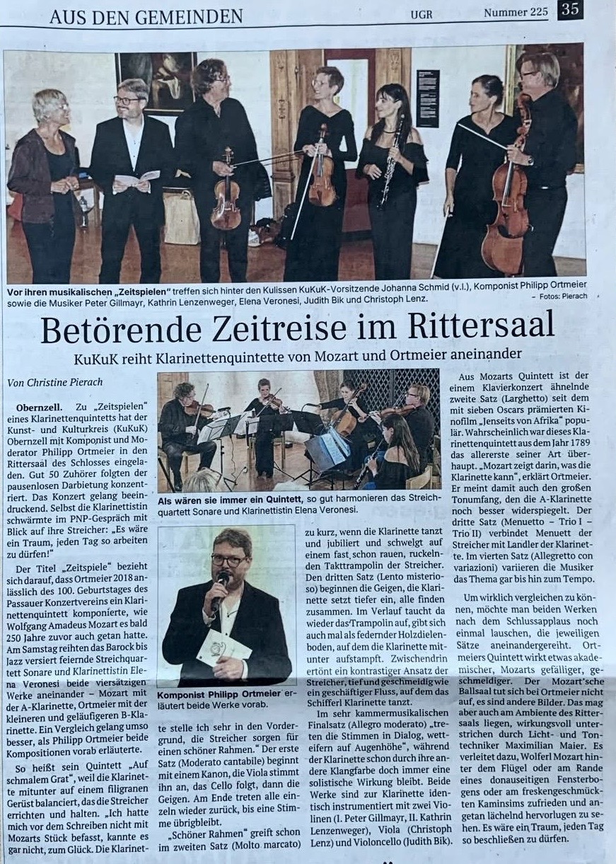 Elena Veronesi and Streichquartette Sonate Linz 26.09.2026